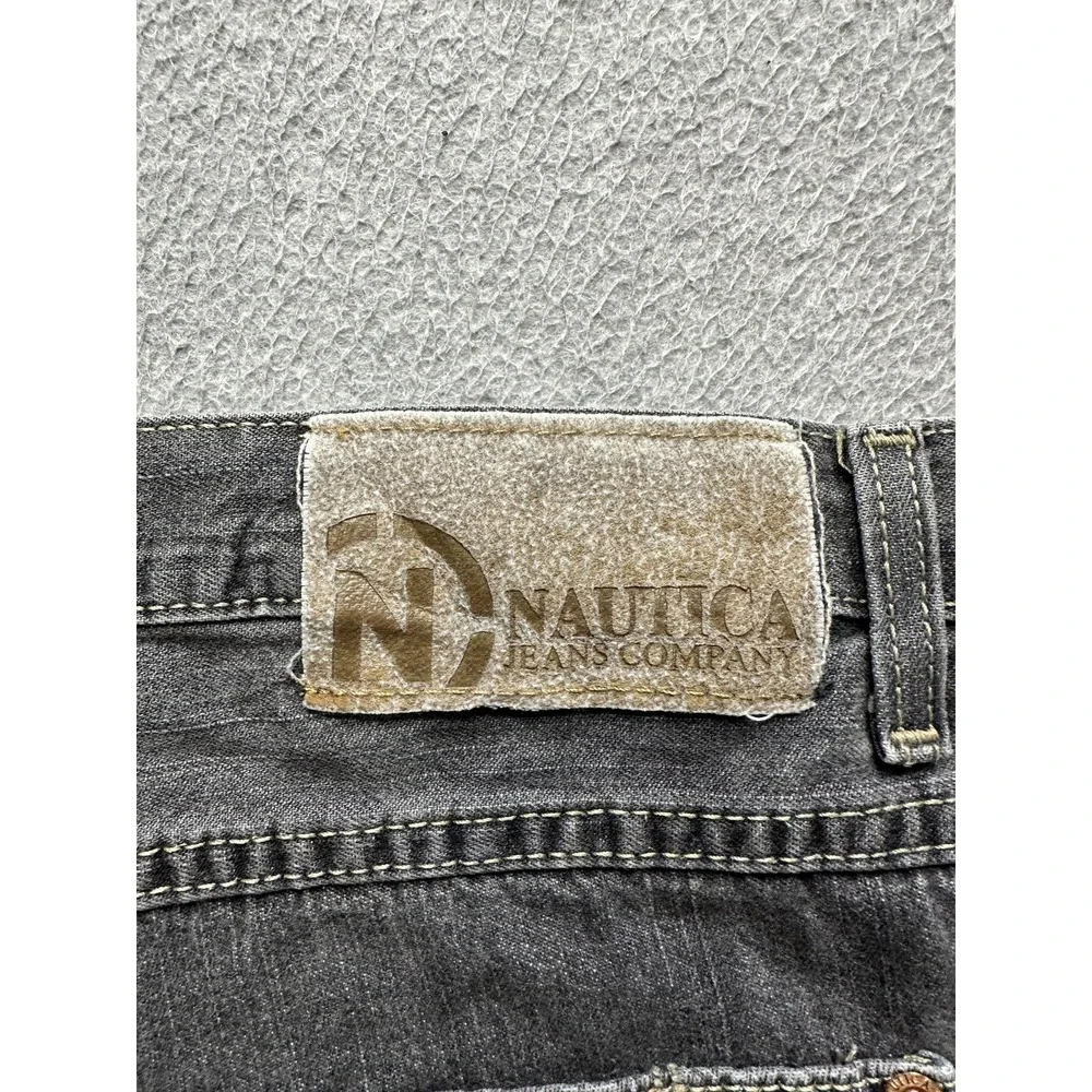 VTG Nautica Jeans Company Jeans Mens 36x32‎ Gray Denim Straight Leg Paint Marks